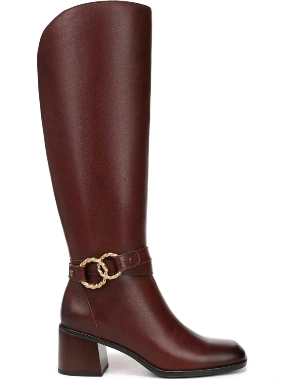 Naturalizer Tall Brown Leather Over-the-Knee Boot with Block Heel